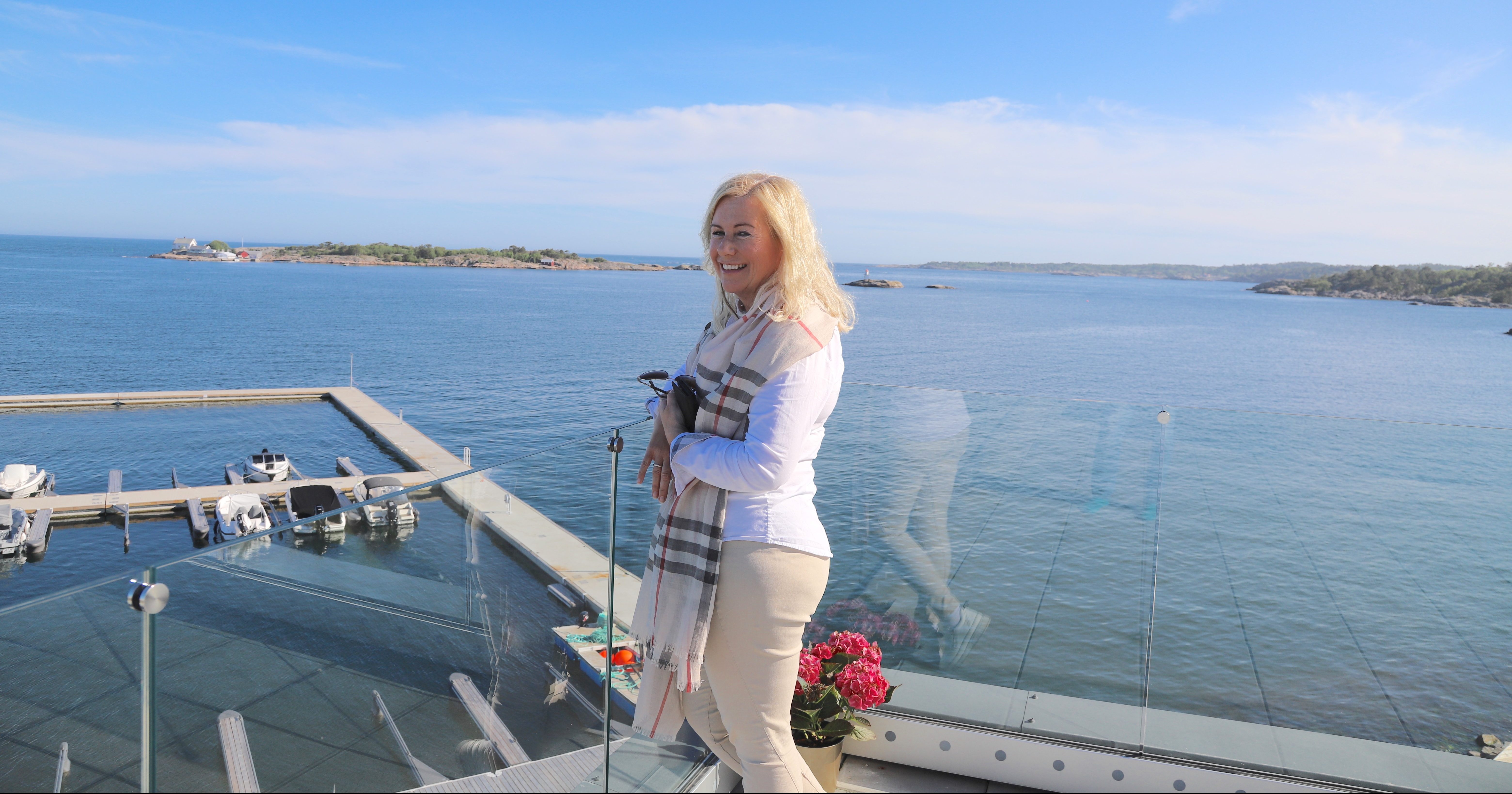 Fantastisk utsikt over fjorden i Risør